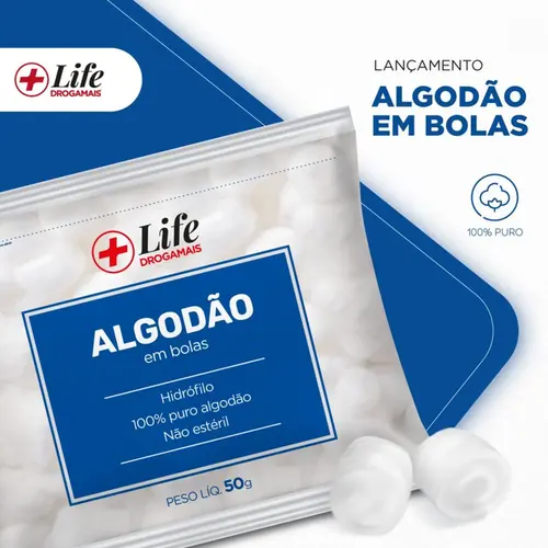 LIFE DROGAMAIS ALGODAO BOLA BRANCO 50 G