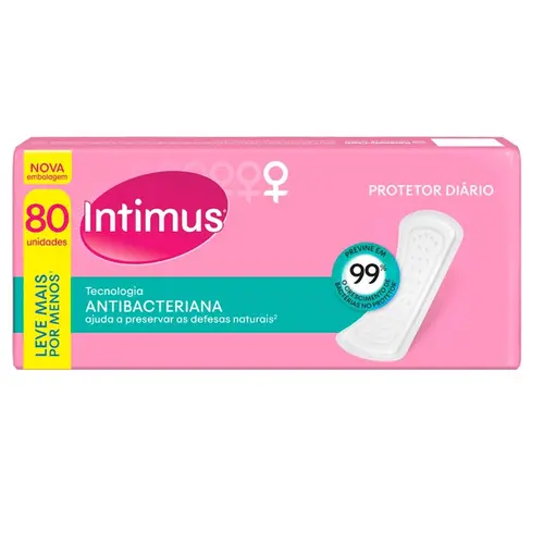 PROTETOR DIARIO INTIMUS  ANTIBACTERIANA LV+PG- 80UN