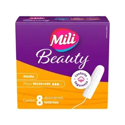 ABSORVENTE INTERNO MILI BEAUTY MEDIO 8 UN