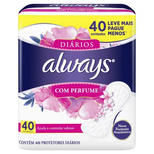 PROTETOR DIARIO ALWAYS SEM PERFUME LV+PG- 40UN