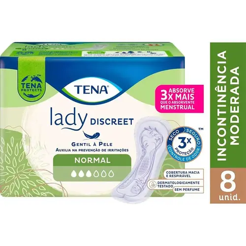 ABSORVENTE TENA LADY DISCREET NORMAL 8 UN
