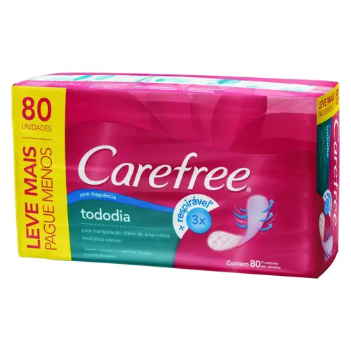 PROTETOR DIARIO CAREFREE TODODIA LV+PG- 80UN SEM FRAGANCIA