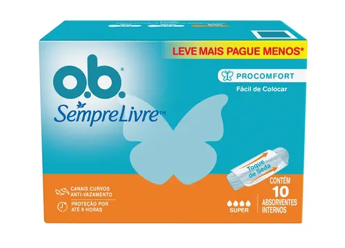 ABSORVENTE INTERNO OB PROCOMFORT SUPER LV+PG- 10UN