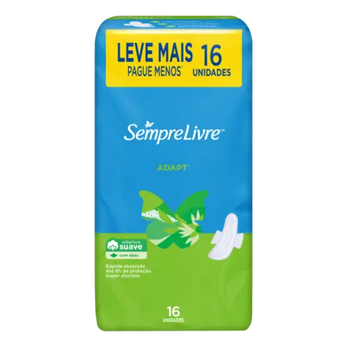 ABSORVENTE SEMPRE LIVRE ADAPT SUAVE COM ABAS 16UN