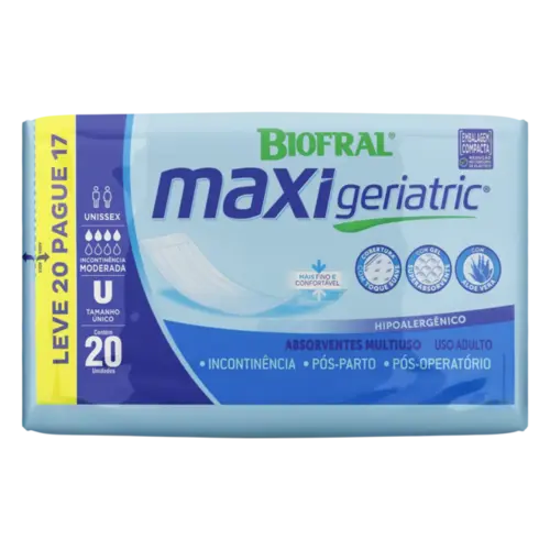 ABSORVENTE GERIATRICO BIOFRAL MAXI GERIATRIC LEVE 20 PAGUE 17