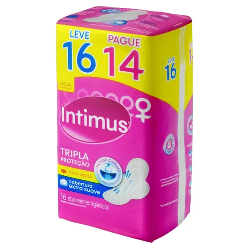 ABSORVENTE INTIMUS TODA PROTEGIDA SUAVE COM ABAS 16UN