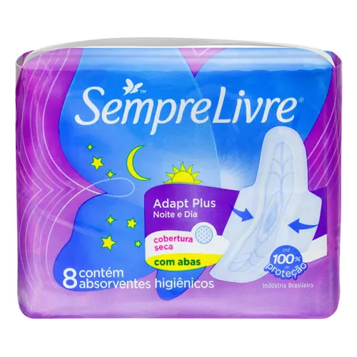 ABS SEMPRE LIVRE ADAPT PLUS NOITE/DIA SECA COM ABAS 8UN