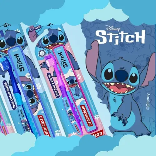 ESCOVA DENTAL INFANTIL ESCOLAR DENTALCLEAN STITCH MACIA
