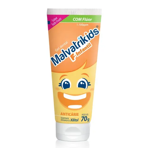 GEL DENTAL MALVATRIKIDS COM FLUOR 70G TUTTI-FRUTTI