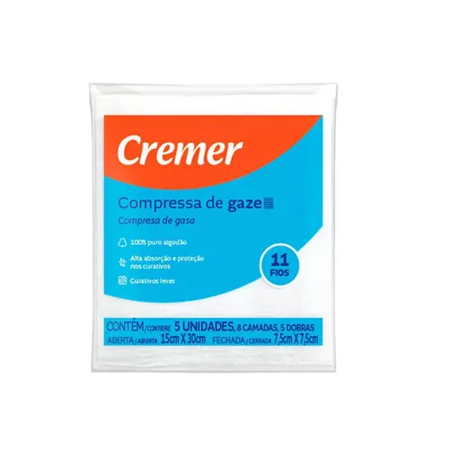 COMPRESSA DE GAZE 5 UN 11 FIOS