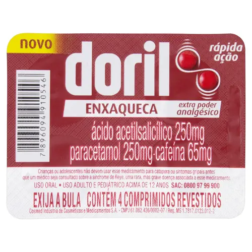 DORIL ENXAQUECA 4 CPR