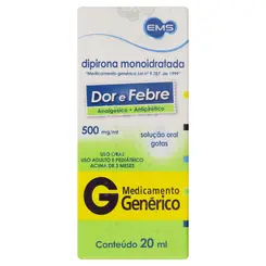 DIPIRONA 500 MG MONOIDRATADA GTS 20 ML