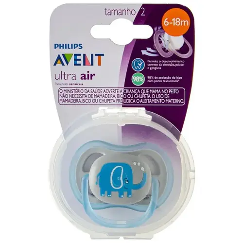CHUPETA ULTRA AIR 6-18M DEC ELEFANTE AZU