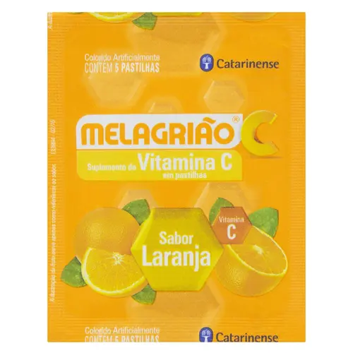 MELAGRIAO PASTILHA VITAMINA C LARANJA 5UN