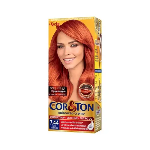 TINTURA COR&TON 7.44 RUIVO ACOBREADO