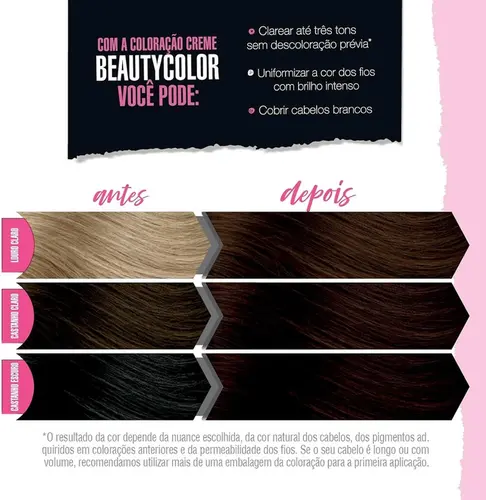 TINTURA BEAUTYCOLOR KIT 5.4 CASTANHO CLARO ACOBREADO