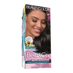 TINTURA BELA&COR KIT SEM AMONIA 4.0 CASTANHO MEDIO