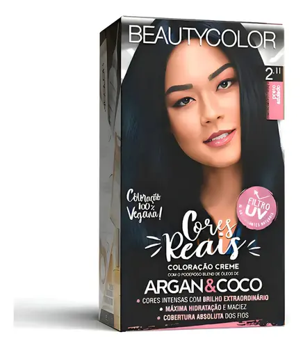 TINTURA BEAUTYCOLOR KIT 2.11 PRETO AZULADO