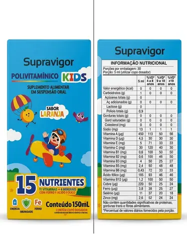 SUPRAVIGOR POLIVITAMINICO KIDS 150ML C/ CP - CATARINEN