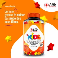 LIFE DROGAMAIS SUPLEM GOMA KIDS MOR+ABAC+LAR 240 G C/ 60 UN