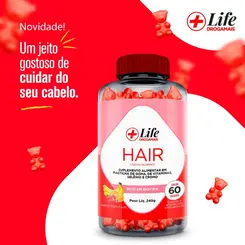 LIFE DROGAMAIS SUPLEM GOMA HAIR TUTTI-FRUTTI 240 G C/ 60
