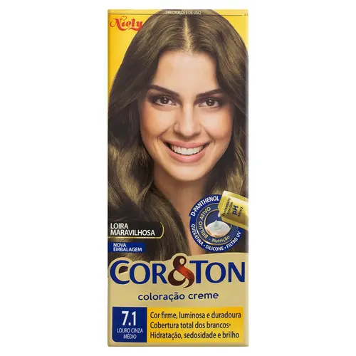 TINTURA COR&TON 7.1 LOURO CINZA MEDIO