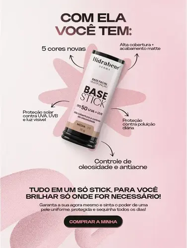 BASE STICK HIDRABENE FPS 50 UVA+UVB MEDIA 4.0 15 G