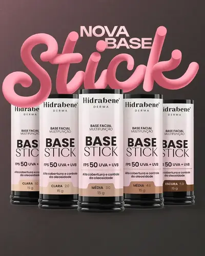 BASE STICK HIDRABENE DERMA FPS 50 UVA+UVB CLARA 1.0 15 G