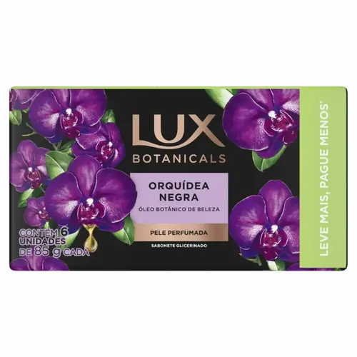 KIT SABONETE LUX BOTANICALS 85G 6UN ORQUIDEA NEGRA