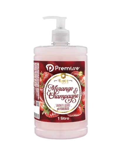 SABONETE LIQUIDO PREMISSE 1 LITRO MORANGO E CHAMPAGNE