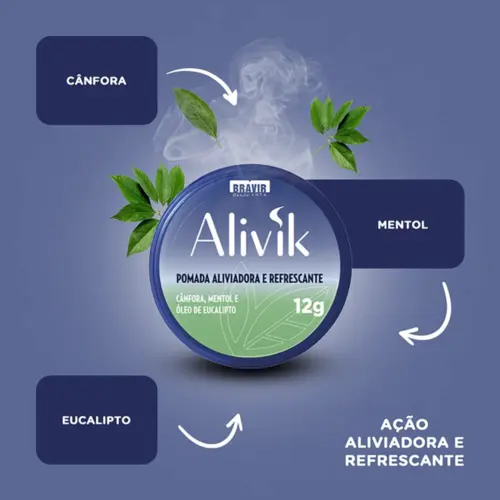 ALIVIK 12 G POMADA ALIVIADORA E REFRESCANTE