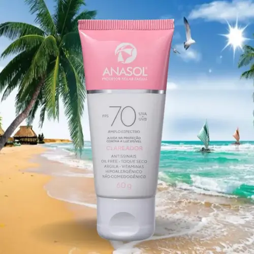 ANASOL PROTETOR SOLAR FACIAL CLAREADOR FPS 70 60G