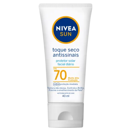 PROTETOR FACIAL NIVEA SUN TOQUE SECO ANTISSINAIS FPS 70 40G