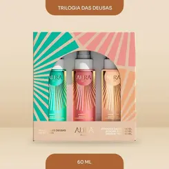 KIT AURA BEAUTY TRILOGIA DAS DEUSAS BODY SPLASH 3X60 ML