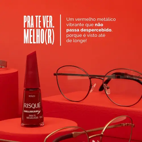 ESMALTE RISQUE CHILLIBEANS METALICO - PRA TE VER.MELHO(R)