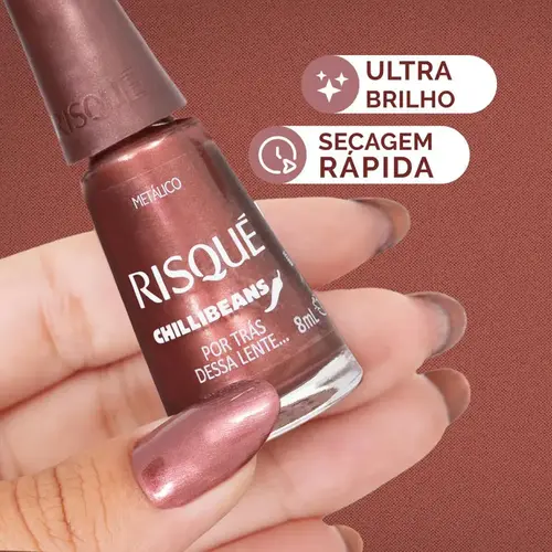 ESMALTE RISQUE CHILLIBEANS METALICO - POR TRAS DESSA LENTE