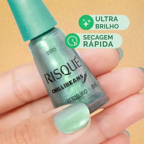 ESMALTE RISQUE CHILLIBEANS METALICO - VERDELIRIO