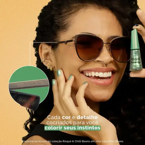 ESMALTE RISQUE CHILLIBEANS METALICO - VERDELIRIO