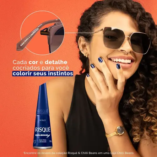 ESMALTE RISQUE NU METALIC ASAS PARA LIBERDADE TILLI BEANS