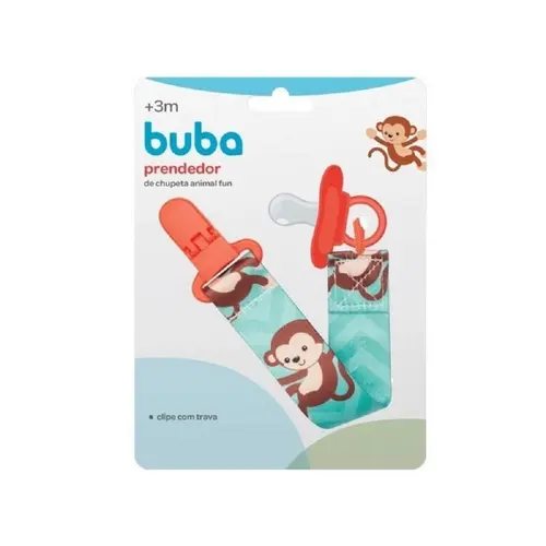 PRENDEDOR DE CHUPETA BUBA ANIMAL FUN MACACO
