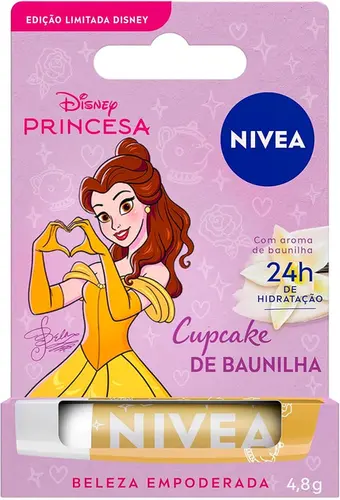 HIDRATANTE LABIAL NIVEA PRINCESAS 4,8 G BELA CUPCAKE DE BAUNILHA