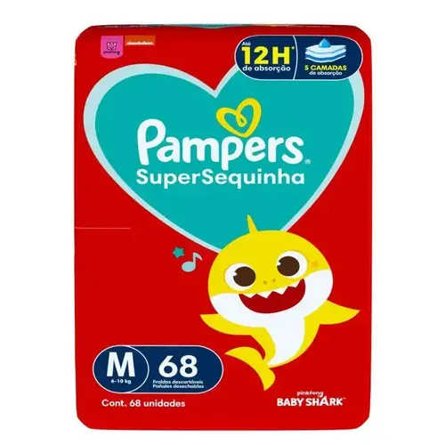 FRALDA PAMPERS SUPERSEQUINHA SUPER M 68 UN