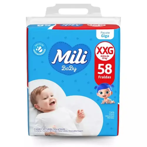FRALDA MILI BABY GIGA XXG 58 UN