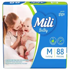 FRALDA MILI BABY GIGA M 88 UN