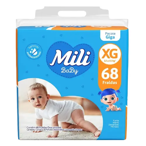 FRALDA MILI BABY GIGA XG 68  UN