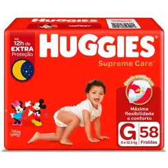 FRALDA HUGGIES SUPREME CARE HIPER G 58UN