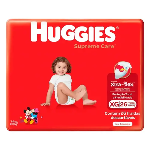 FRALDA HUGGIES SUPREME CARE G 26UN MEGA