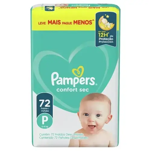 FRALDA PAMPERS CONFORTSEC P 72UN