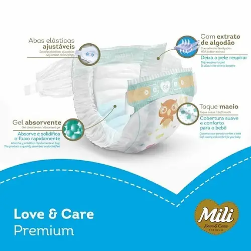 FRALDA MILI LOVE&CARE JUMBO RN 30UN