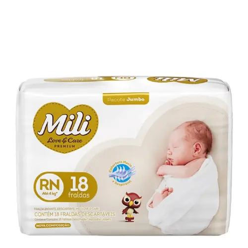 FRALDA MILI LOVE&CARE JUMBO RN 30UN